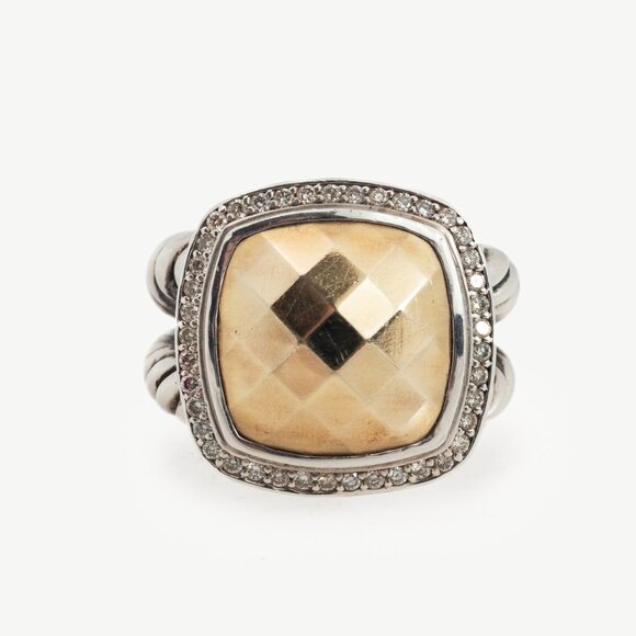 David Yurman Albion 18k Gold & Sterling Silver Diamond Ring - Picture 2 of 6